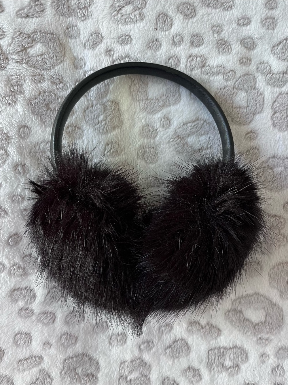 H&M Black Faux Fur Earmuffs